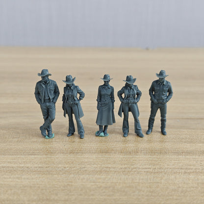 MRY-SFW LYTR1319 American Western Cowboy Sheriff Five Person – LCD 3D printed resin model kit, image 1