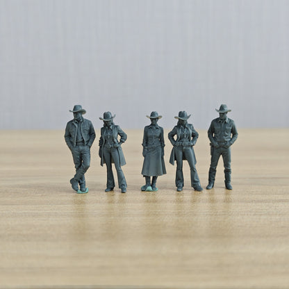 MRY-SFW LYTR1319 American Western Cowboy Sheriff Five Person – LCD 3D printed resin model kit, image 2