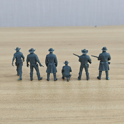 MRY-SFW LYTR1325 American Western Cowboy Militia Six Person  – LCD 3D printed resin model kit, image 2