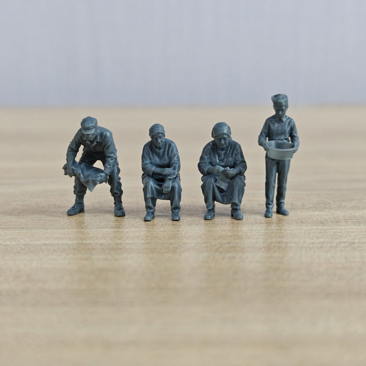 MRY-SFW LYTR1110 WWII Civilian Figures Blitz Poland Hospital – LCD 3D printed resin model kit, image 1
