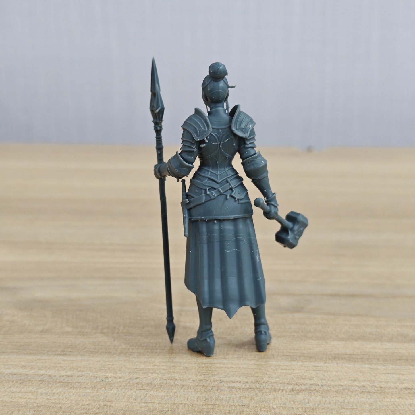 MRY-SFW LYTR1342 Tribe Hammer And Spear Fantasy Female Warrior 3D Printed Figure Model