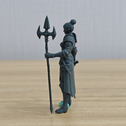 MRY-SFW LYTR1342 Tribe Hammer And Spear Fantasy Female Warrior 3D Printed Figure Model