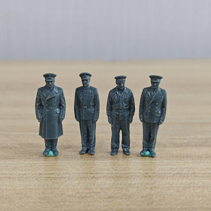 MRY-SFW LYWF008 WWII Soviet Naval Figures Officers 4 Man Set – LCD 3D printed resin model kit, image 1