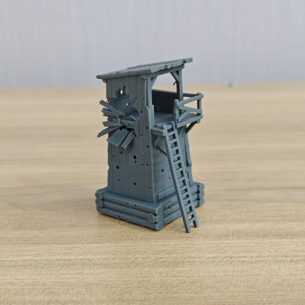 MRY-SFW LYTB1275 Ruined Building Series Damaged Wooden Watch – LCD 3D printed resin model kit, image 4