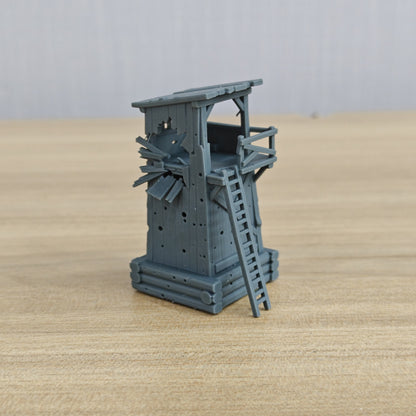 MRY-SFW LYTB1275 Ruined Building Series Damaged Wooden Watch – LCD 3D printed resin model kit, image 4