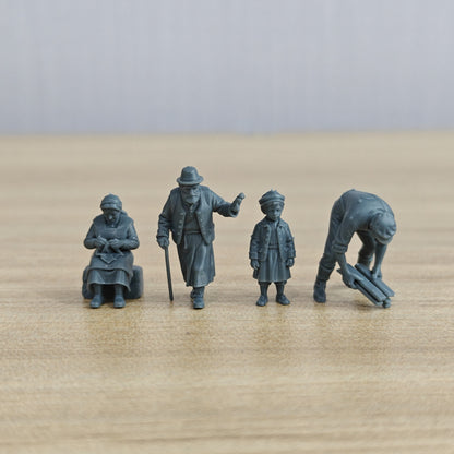 MRY-SFW LYTR1103 WWII Civilian Figures Blitz Poland Ruins Su – LCD 3D printed resin model kit, image 1