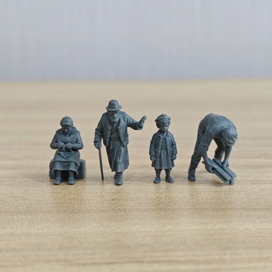 MRY-SFW LYTR1103 WWII Civilian Figures Blitz Poland Ruins Su – LCD 3D printed resin model kit, image 1
