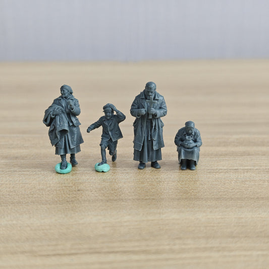 MRY-SFW LYTR1257 Battle of Stalingrad Cellar Hiding 4 pcs – LCD 3D printed resin model kit, image 1