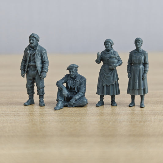 MRY-SFW LYTR1143 Dunkirk Civil Volunteers 4 pcs – LCD 3D printed resin model kit, image 1