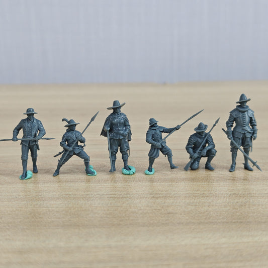 MRY-SFW LYGR1240 Italian Wars Pavia Spanish Pikemen Squad 6  – LCD 3D printed resin model kit, image 1