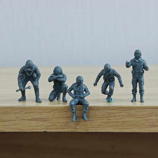 MRY-SFW LYGR1265 WWII Western Front Waffen-SS Tank Crew 5 pc – LCD 3D printed resin model kit, image 1