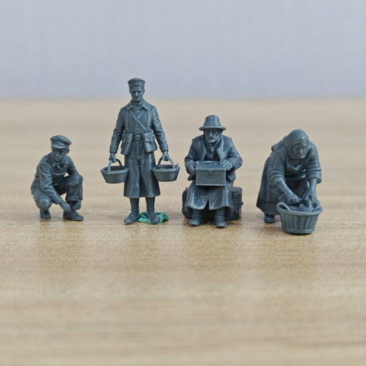 MRY-SFW LYTR1107 WWII Civilian Figures Blitz Poland Merchant – LCD 3D printed resin model kit, image 1