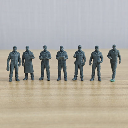 Miniature Figures Auto Repair Worker Diorama Ornaments 7 Person Set MRY-SFW LYTR1484