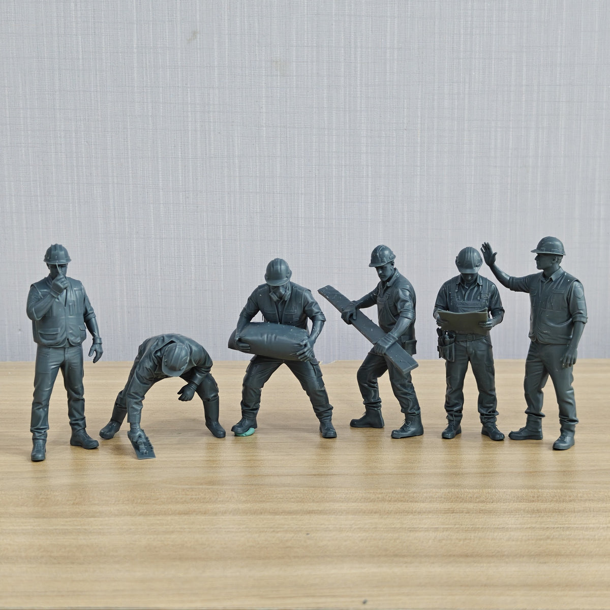 Modern Construction Site Workers Work Group of 6 Miniature Car Diorama Figures Scene Props Accessories Resin MRY-SFW LYTR513
