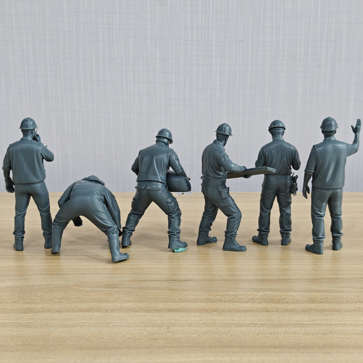 Modern Construction Site Workers Work Group of 6 Miniature Car Diorama Figures Scene Props Accessories Resin MRY-SFW LYTR513