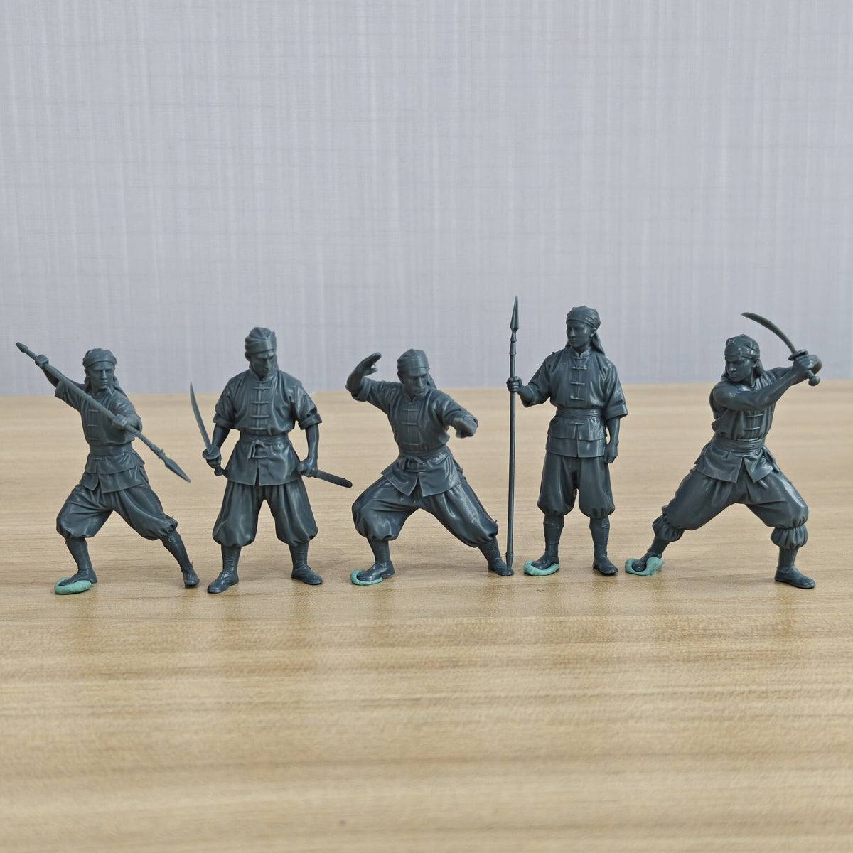 5-Piece Boxed Set of Yihetuan Miniatures, Resin White Membrane, Miniature Wargame Models, Long Spear and Knife-Wielding Yihetuan Fighters, Miniature Landscape MRY-SFW LYGR003