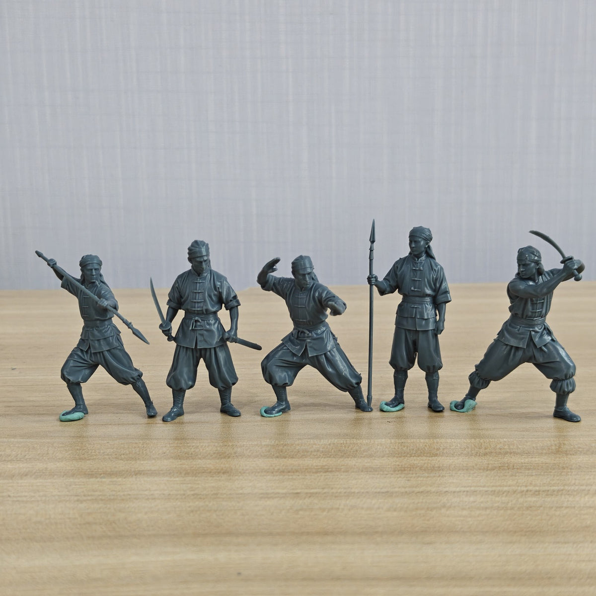 5-Piece Boxed Set of Yihetuan Miniatures, Resin White Membrane, Miniature Wargame Models, Long Spear and Knife-Wielding Yihetuan Fighters, Miniature Landscape MRY-SFW LYGR003