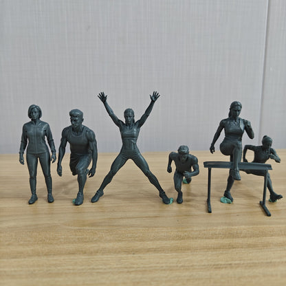 Unpainted Track Athlete Miniatures 6-Pack | For Sports Diorama & Hobby Painting Miniatures Diorama Resin Figures MRY-SFW LYTR324