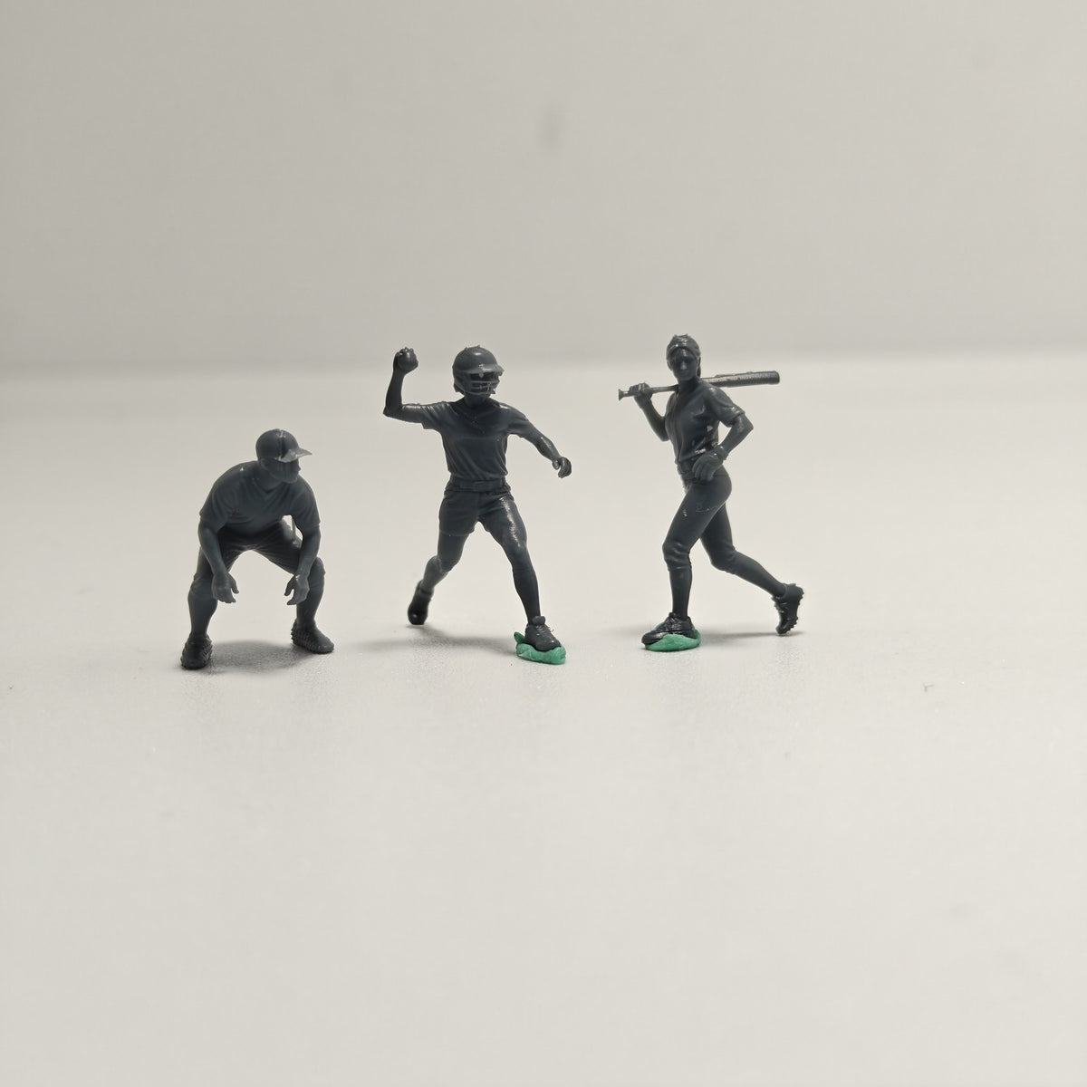 Baseball Game Scene Resin Miniature Model 3-Figure Set - Baseball Player Figures Unpainted DIY Model Painting Sports Scene Decor 1set MRY-SFW LYTR131