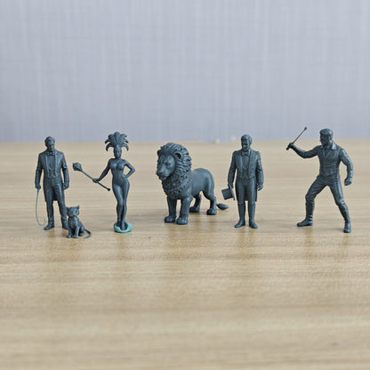 Circus Carnival Hexad 6-Piece Set, Trainer Performer, DIY Paintingation Miniature Car Diorama Figures Scene Props Accessories Resin MRY-SFW LYTR409