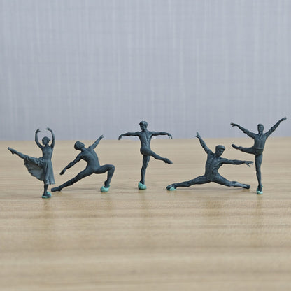 Modern Stage Ballet Dancers Pose Group of 5 Miniature Car Diorama Figures Scene Props Accessories Resin MRY-SFW LYTR548