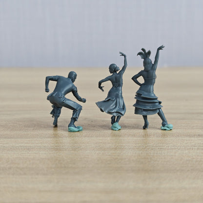 Modern Stage Latin Dancers Pose Group of 3 Miniature Car Diorama Figures Scene Props Accessories Resin MRY-SFW LYTR557
