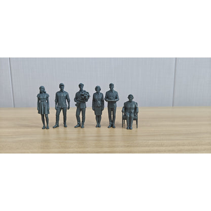 Unpainted Miniature 6-Piece Set - Caf¡§| & Date Scene Urban Figures for Realistic Dioramas Miniatures Diorama Resin Figures MRY-SFW LYTR204