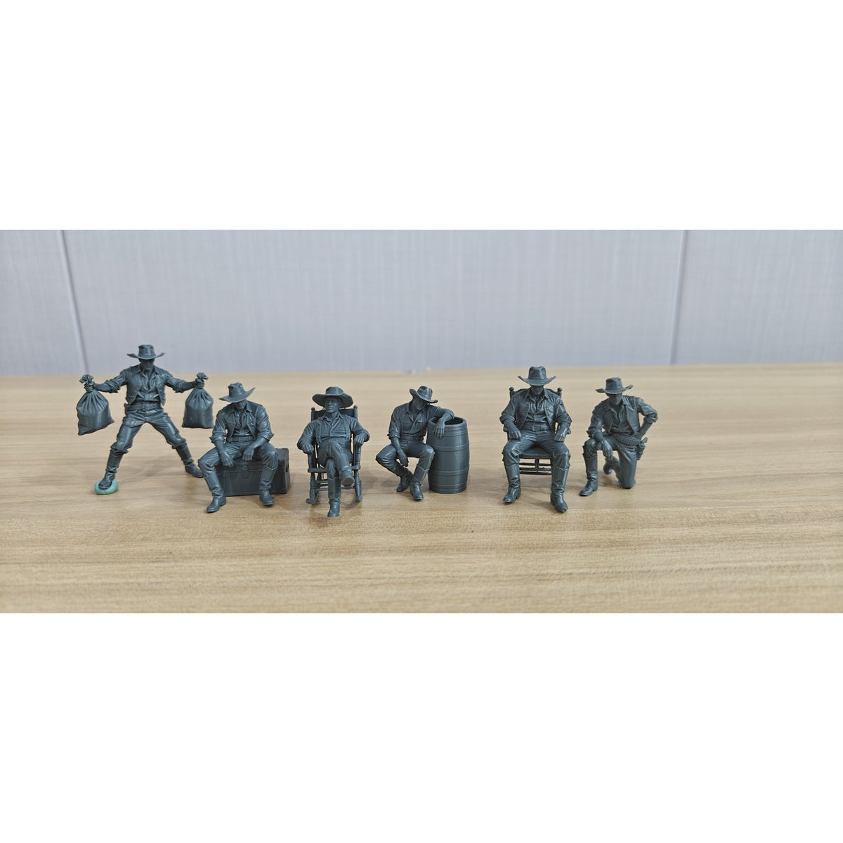 1/64 Western Cowboy Casual Pose3 Game Theme Wargame Resin White Model Wargame Miniature Soldier Scene Character Hand Painted Hand Paint MRY-SFW 129