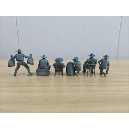 1/64 Western Cowboy Casual Pose3 Game Theme Wargame Resin White Model Wargame Miniature Soldier Scene Character Hand Painted Hand Paint MRY-SFW 129