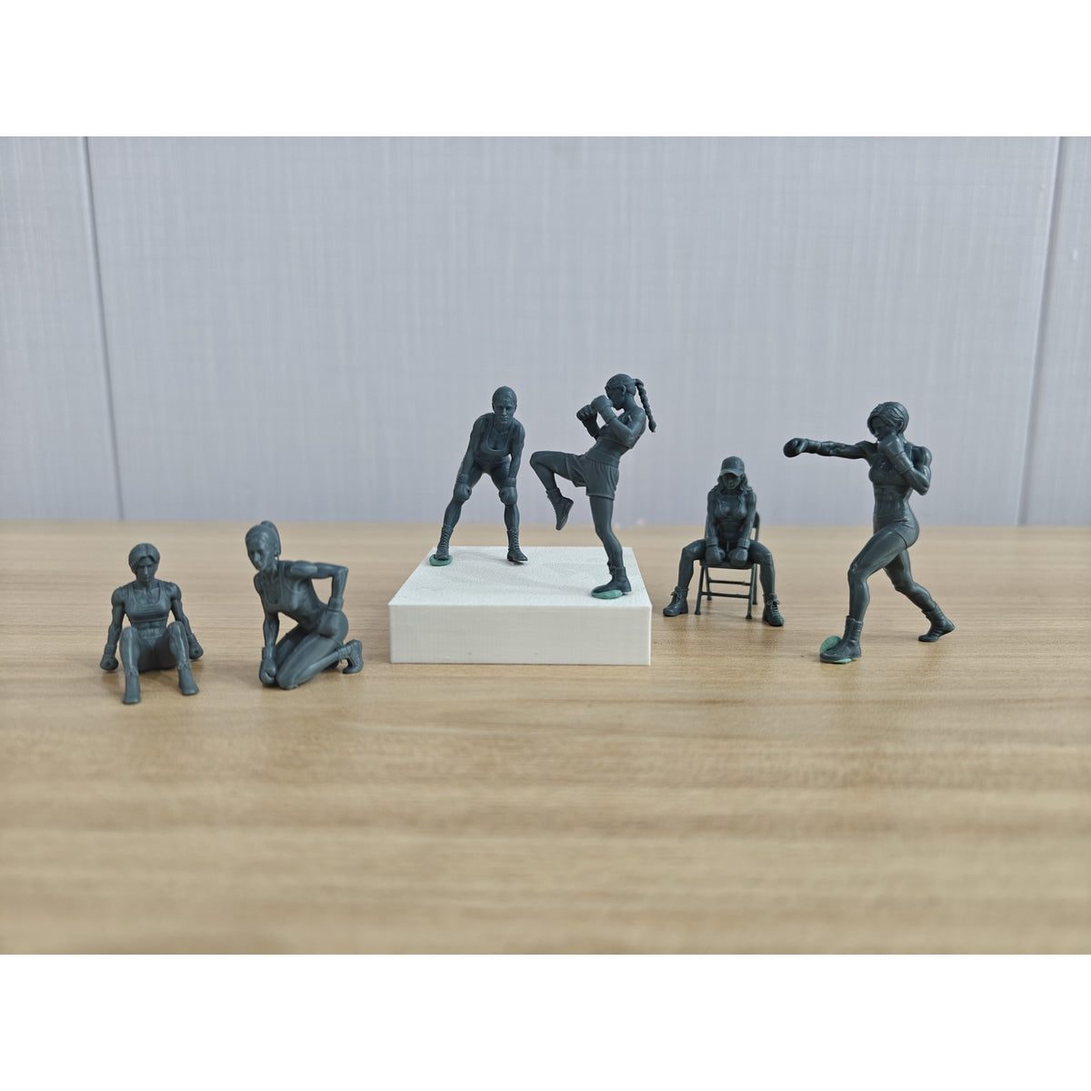 Female Boxer Figure Modern Model 6 pcs Miniature Car Diorama Figures Scene Props Accessories Resin MRY-SFW LYTR828