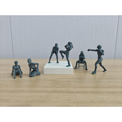 Female Boxer Figure Modern Model 6 pcs Miniature Car Diorama Figures Scene Props Accessories Resin MRY-SFW LYTR828