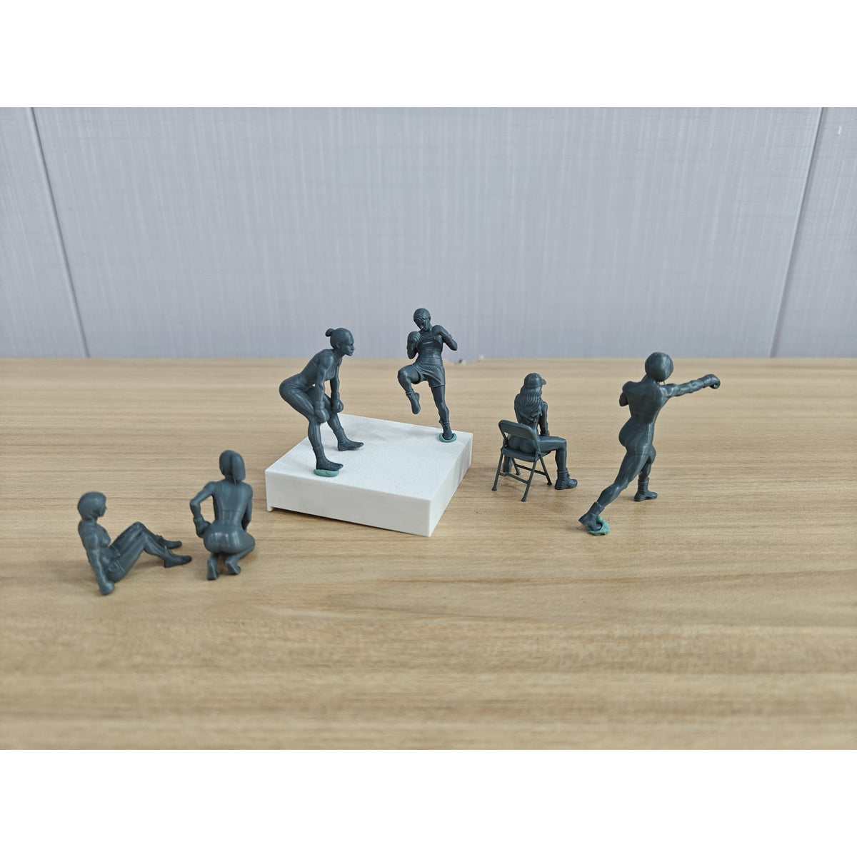 Female Boxer Figure Modern Model 6 pcs Miniature Car Diorama Figures Scene Props Accessories Resin MRY-SFW LYTR828