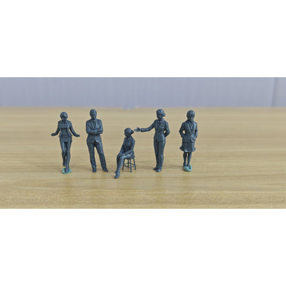 Victorian European Daily Scene Resin Miniature Model 4-Piece Set - Vintage Gentlemen & Ladies Figures Unpainted DIY Model Painting European Retro Scene Decor 1set MRY-SFW LYTR037