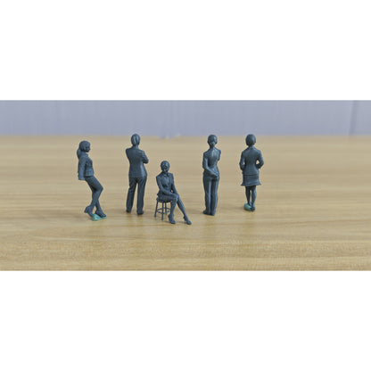 Victorian European Daily Scene Resin Miniature Model 4-Piece Set - Vintage Gentlemen & Ladies Figures Unpainted DIY Model Painting European Retro Scene Decor 1set MRY-SFW LYTR037