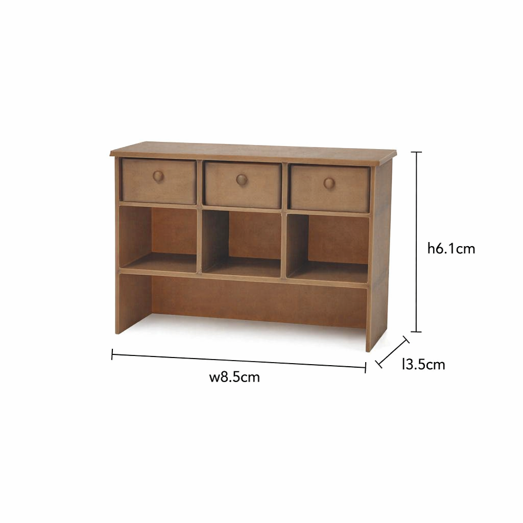 RHF0452J Mid-century modern two-tier desk with three drawers Desktop Ornament Creative DIY Hut Furniture Dollhouse Accessories House Model Accessories Miniature Home Mini Model Dollhouse Accessories