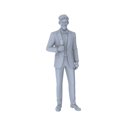 Yao's Studio LYTR122 Urban High-End Dinner Party Scene Resin Miniature Model 4-Figure Set - Gents & Formal Attire Figures Unpainted DIY Model Painting Dinner Party Decor 1set