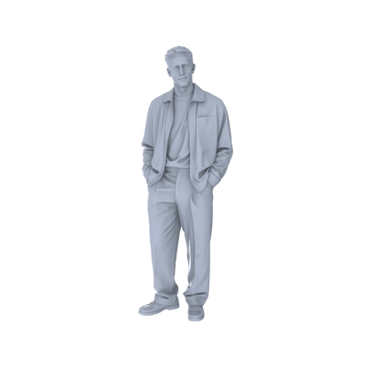 Yao's Studio LYTR123 Modern Urban Youth Daily Leisure Scene Resin Miniature Model 6-Figure Set - Casual Youth Figures Unpainted DIY Model Painting Urban Scene Decor 1set
