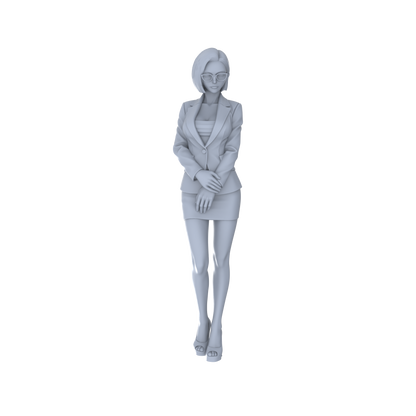 Yao's Studio LYTR125 Modern Workplace Business Women Scene Resin Miniature Model 5-Figure Set - Business Women Figures Unpainted DIY Model Painting Office Scene Decor 1set