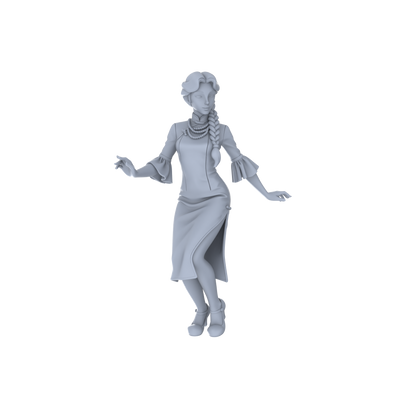 Yao's Studio LYTR128  S Scale Republic of China Style Female Miniature Set Retro Dancer & Qipao Figurines for Sand Table Scenes 1set
