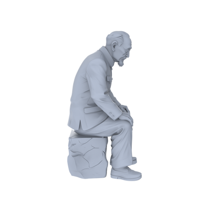 Yao's Studio LYTR129  Retro Chinese Chess Player Miniature Set Elderly Figurines for Sand Table Scene Decoration 1set