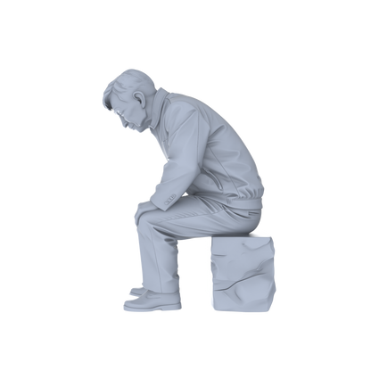 Yao's Studio LYTR129  Retro Chinese Chess Player Miniature Set Elderly Figurines for Sand Table Scene Decoration 1set