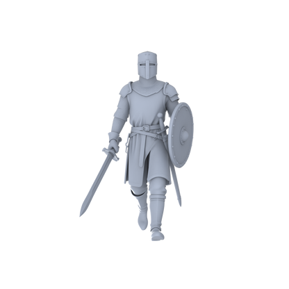 MRY-SFW LYGR047 Medieval knight, walking pose, historical theme, magic theme, wargame, resin white model, fantasy theme, wargaming miniature, scene character, figure, hand-painted S Scale