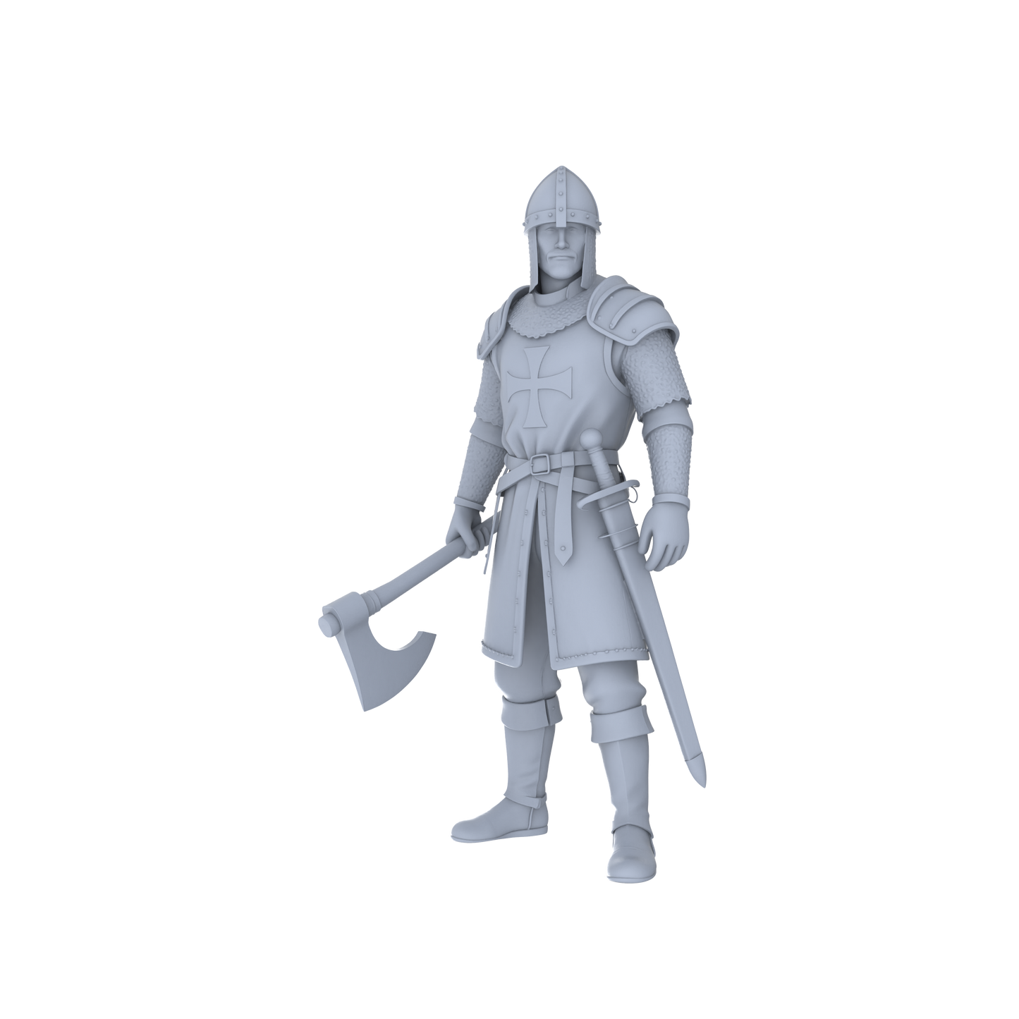 MRY-SFW LYGR050 Medieval knight, standing pose, historical theme, magic theme, wargame, resin white model, fantasy theme, wargaming miniature, scene character, figure, hand-painted S Scale