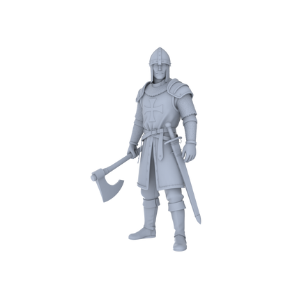 MRY-SFW LYGR050 Medieval knight, standing pose, historical theme, magic theme, wargame, resin white model, fantasy theme, wargaming miniature, scene character, figure, hand-painted S Scale