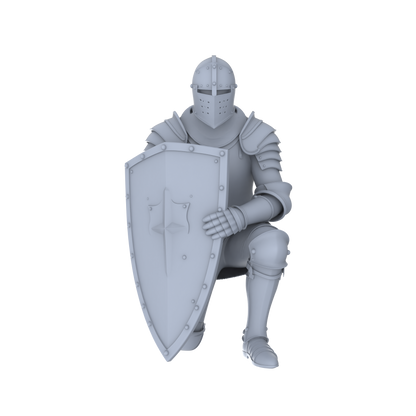 MRY-SFW LYGR046 Medieval knight, kneeling pose, historical theme, magic theme, wargame, resin white model, fantasy theme, wargaming miniature, scene character, figure, hand-painted S Scale