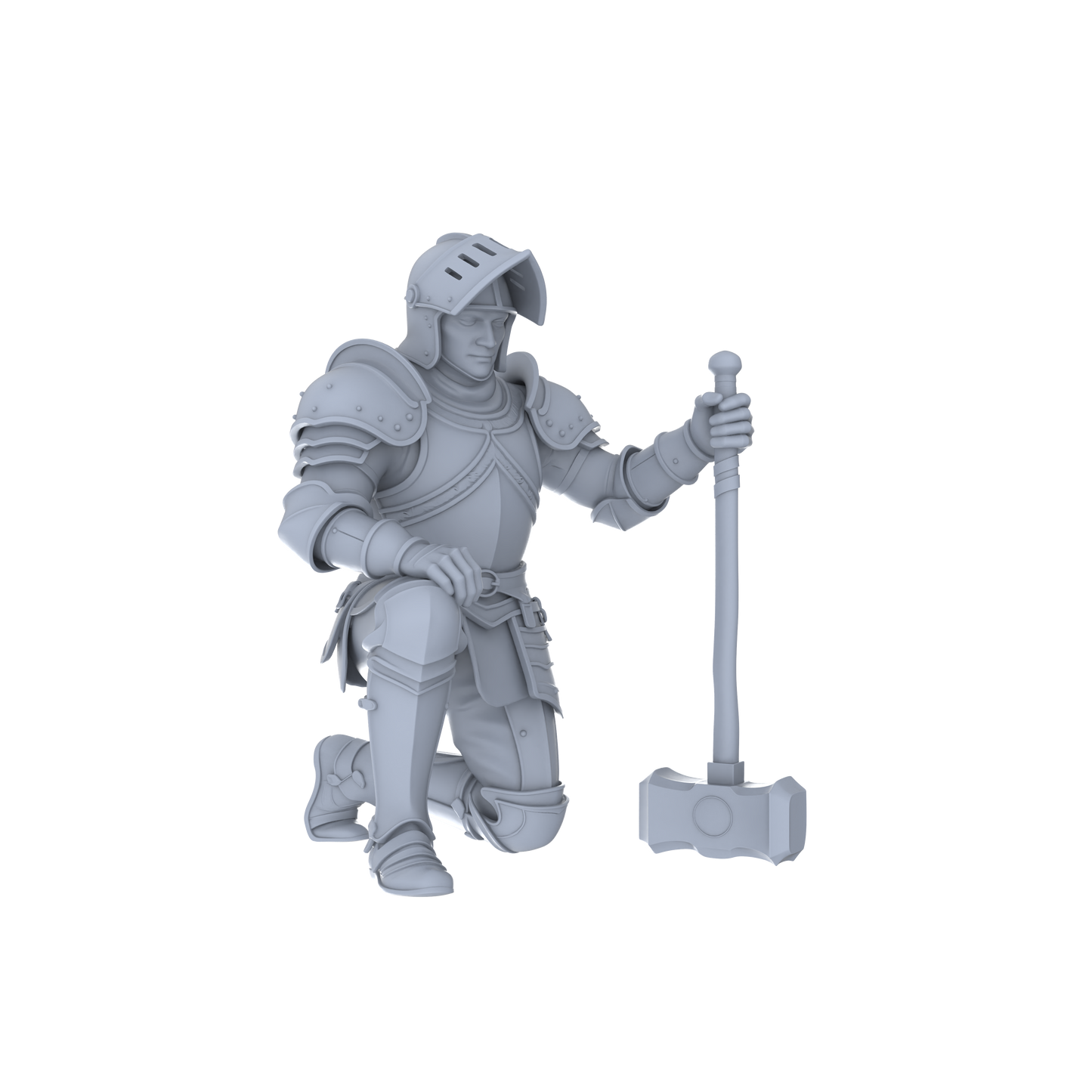 MRY-SFW LYGR046 Medieval knight, kneeling pose, historical theme, magic theme, wargame, resin white model, fantasy theme, wargaming miniature, scene character, figure, hand-painted S Scale