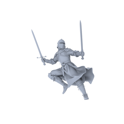MRY-SFW LYGR049 Medieval knight, combat pose, historical theme, magic theme, wargame, resin white model, fantasy theme, wargaming miniature, scene character, figure, hand-painted S Scale