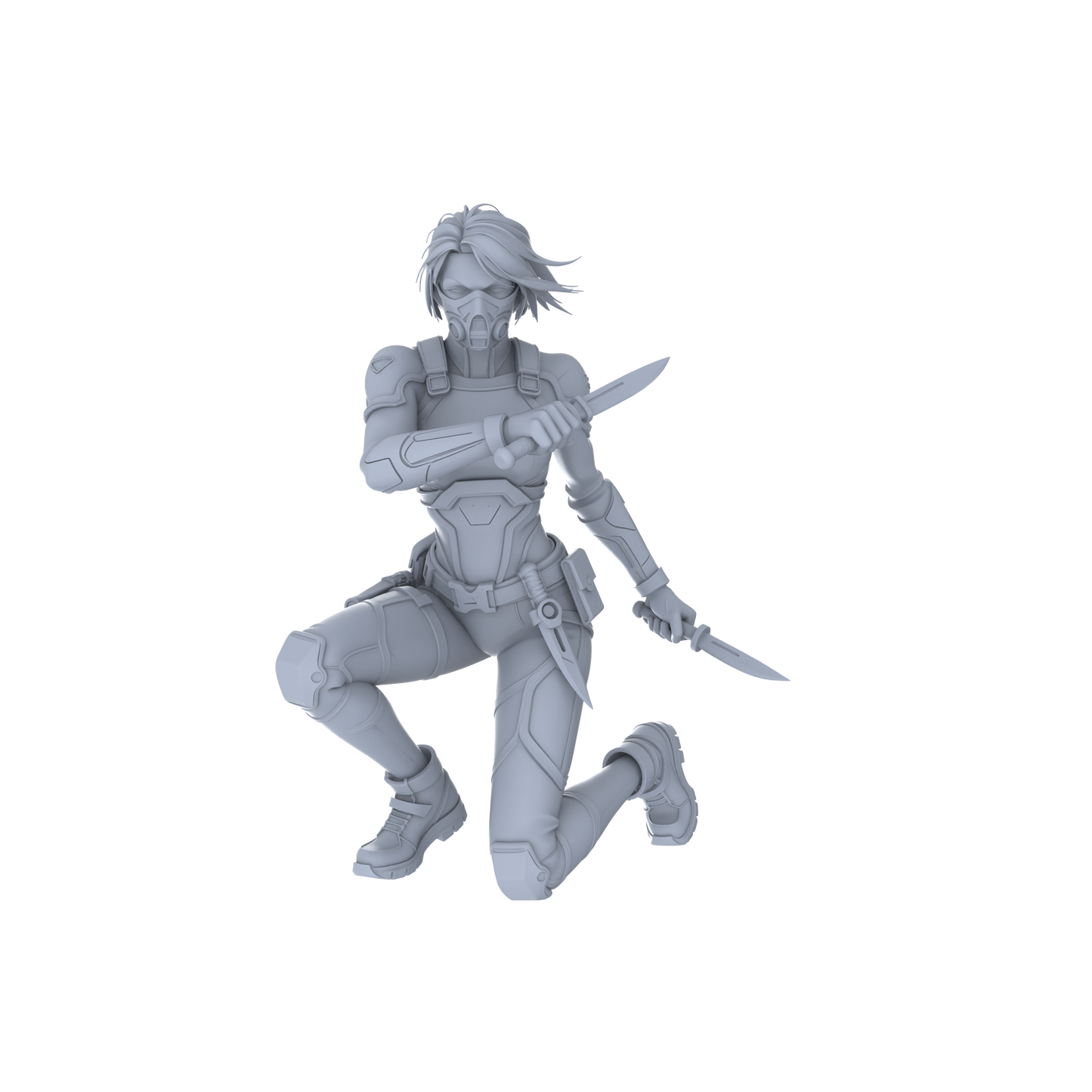 MRY-SFW LYGR063 Shadow Squad Standby State2 Military Theme Wargame Resin White Model Game Theme Sci-Fi Theme Wargame Miniature Soldiers Scene Characters Figure Hand-Painted
