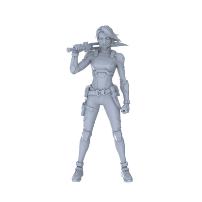 MRY-SFW LYGR063 Shadow Squad Standby State2 Military Theme Wargame Resin White Model Game Theme Sci-Fi Theme Wargame Miniature Soldiers Scene Characters Figure Hand-Painted