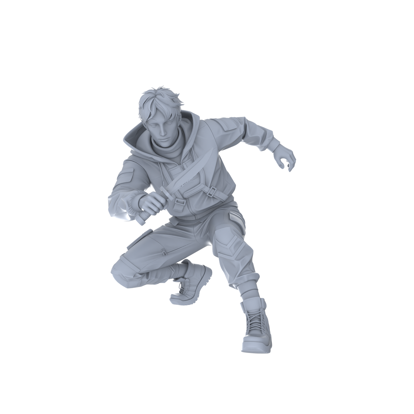MRY-SFW LYGR064 Shadow Squad Short Weapon Combat State 2 Military Theme Wargame Resin White Model Game Theme Sci-Fi Theme Wargame Miniature Soldiers Scene Characters Figure Hand-Painted
